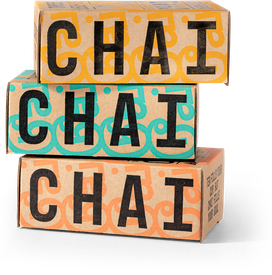 Three Legends Chai boxes stacked